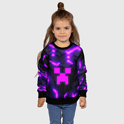 Свитшот детский Майнкрафт розовый, цвет: 3D-черный — фото 2