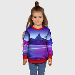 Свитшот детский Neon mountains - Vaporwave, цвет: 3D-красный — фото 2