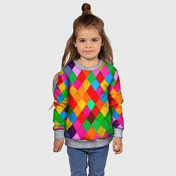 Свитшот детский Цветные лоскуты - пэчворк, цвет: 3D-меланж — фото 2