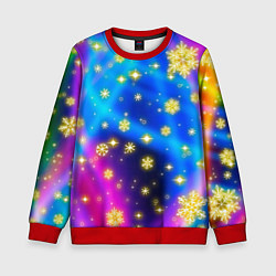 Детский свитшот Снежинки и звезды - яркие цвета