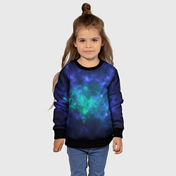 Свитшот детский Космический пейзаж во Вселенной, цвет: 3D-черный — фото 2