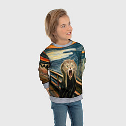 Свитшот детский Нейросеть - крик кота, цвет: 3D-меланж — фото 2