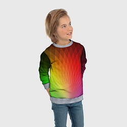 Свитшот детский Радужные ромбы, цвет: 3D-меланж — фото 2