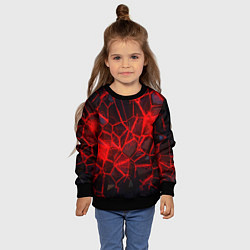 Свитшот детский Кристаллы в красных нитях, цвет: 3D-черный — фото 2