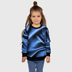 Свитшот детский Складки гладкой синей ткани, цвет: 3D-черный — фото 2