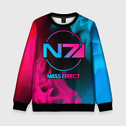Свитшот детский Mass Effect - neon gradient, цвет: 3D-черный