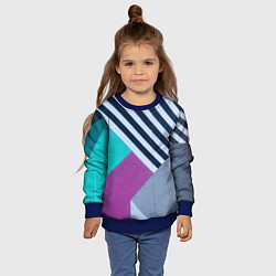 Свитшот детский Разнообразные абстрактные паттерны, цвет: 3D-синий — фото 2