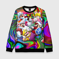 Свитшот детский Super Mario - Gaming aesthetics - Collage, цвет: 3D-черный