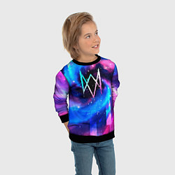 Свитшот детский Watch Dogs неоновый космос, цвет: 3D-черный — фото 2