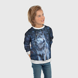 Свитшот детский Лесной волк, цвет: 3D-белый — фото 2