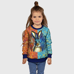 Свитшот детский Огненный новогодний кролик, цвет: 3D-синий — фото 2