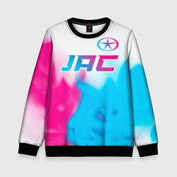 Свитшот детский JAC neon gradient style: символ сверху, цвет: 3D-черный