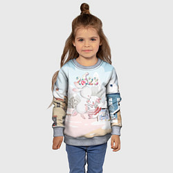 Свитшот детский Зайчики танцуют 2023, цвет: 3D-меланж — фото 2