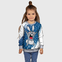 Свитшот детский Злой кроль - 2023, цвет: 3D-меланж — фото 2