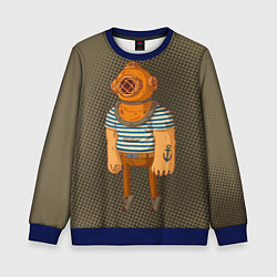 Свитшот детский Моряк-водолаз, цвет: 3D-синий