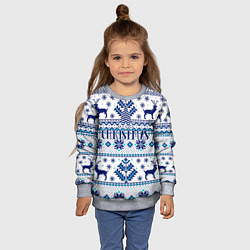 Свитшот детский Happy new year, merry christmas, цвет: 3D-меланж — фото 2