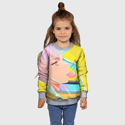 Свитшот детский Люси жует жвачку, цвет: 3D-меланж — фото 2