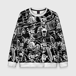 Свитшот детский JDM Pattern, цвет: 3D-белый