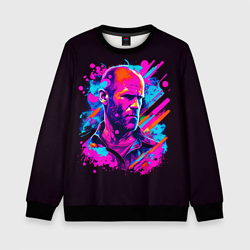 Детский свитшот Jason Statham - pop art / 3D-Черный – фото 1