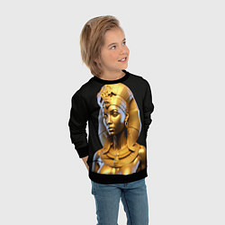 Свитшот детский Нейросеть - золотая египетская богиня, цвет: 3D-черный — фото 2