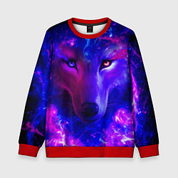 Свитшот детский Волшебный звездный волк, цвет: 3D-красный