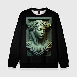 Свитшот детский Нейросеть - барельеф античной девушки, цвет: 3D-черный