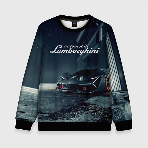 Детский свитшот Lamborghini - power - Italy / 3D-Черный – фото 1