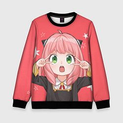 Свитшот детский Anya Forger - Spy x Family, цвет: 3D-черный