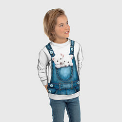 Свитшот детский Медвежата в кармашке, цвет: 3D-белый — фото 2