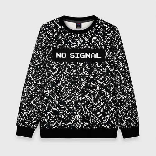 Детский свитшот Глитч - нет сигнала / 3D-Черный – фото 1