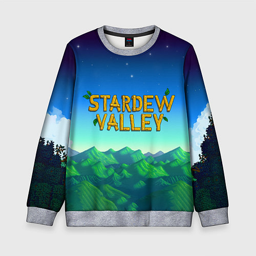 Детский свитшот Горы Stardew Valley / 3D-Меланж – фото 1