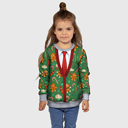Свитшот детский Новогодний свитер с печеньками, цвет: 3D-меланж — фото 2