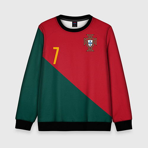 Детский свитшот Роналду ЧМ 2022 сборная Португалии / 3D-Черный – фото 1