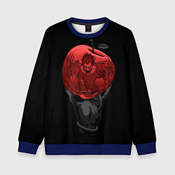 Свитшот детский Рюк и красное яблоко, цвет: 3D-синий