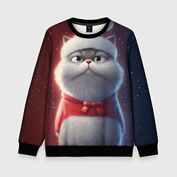 Детский свитшот Новогодний кот в шапке