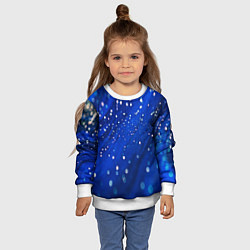Свитшот детский Белые пузыри на синем фоне, цвет: 3D-белый — фото 2