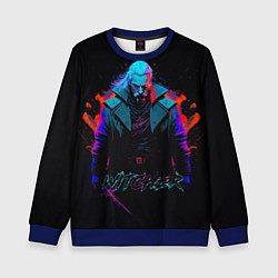 Свитшот детский Witcher in neon style, цвет: 3D-синий