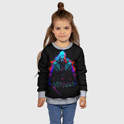 Свитшот детский Witcher in neon style, цвет: 3D-меланж — фото 2