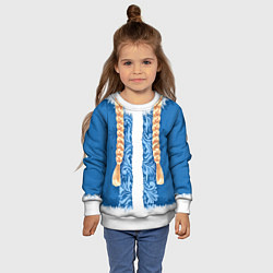 Свитшот детский Снегурка с косами, цвет: 3D-белый — фото 2