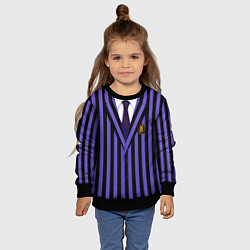 Свитшот детский Школьники Невермор: фиолетовая форма, цвет: 3D-черный — фото 2