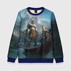 Свитшот детский Кратос c Атреем, цвет: 3D-синий