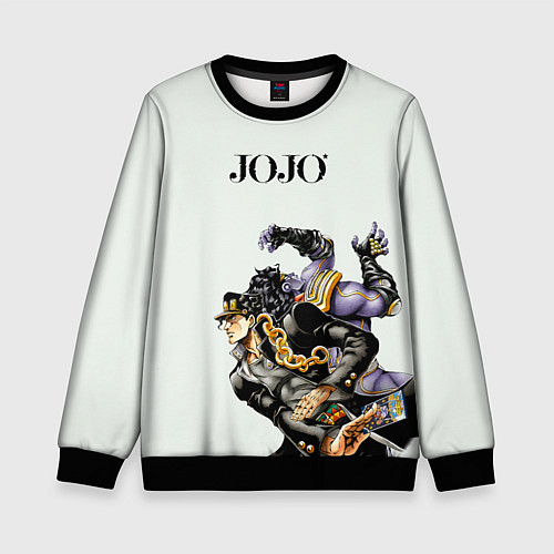 Детский свитшот Стенд Джотаро Куджо Star Platinum / 3D-Черный – фото 1