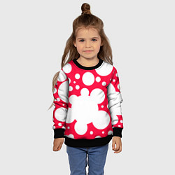 Свитшот детский Красное в белый горошек, цвет: 3D-черный — фото 2