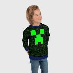 Свитшот детский Minecraft green squares, цвет: 3D-синий — фото 2