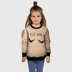 Свитшот детский Гуси в полете, цвет: 3D-черный — фото 2