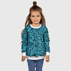 Свитшот детский Блеск пайеток изумрудных бирюзовых, цвет: 3D-белый — фото 2