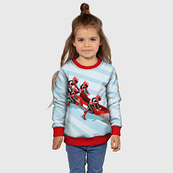 Свитшот детский Берем разгон! Бобслей, цвет: 3D-красный — фото 2