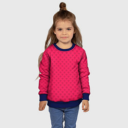 Свитшот детский Красный паттерн с мелкими сердечками, цвет: 3D-синий — фото 2