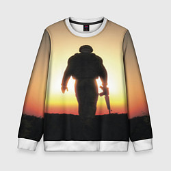 Свитшот детский Солдат на закате, цвет: 3D-белый