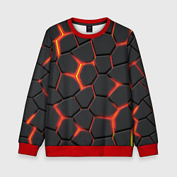 Свитшот детский Неоновый разлом - жёлтый, цвет: 3D-красный